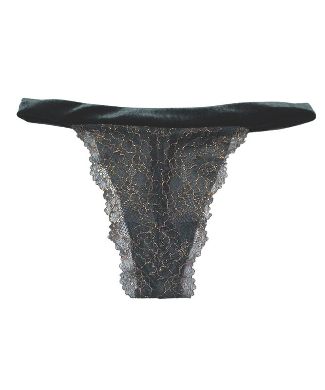 【予約】Forget Me Not ベロア×レースダブルストリングソング / Grey