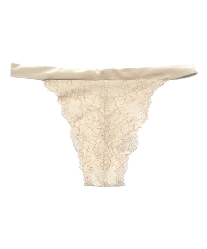 【予約】Forget Me Not ベロア×レースダブルストリングソング / Beige