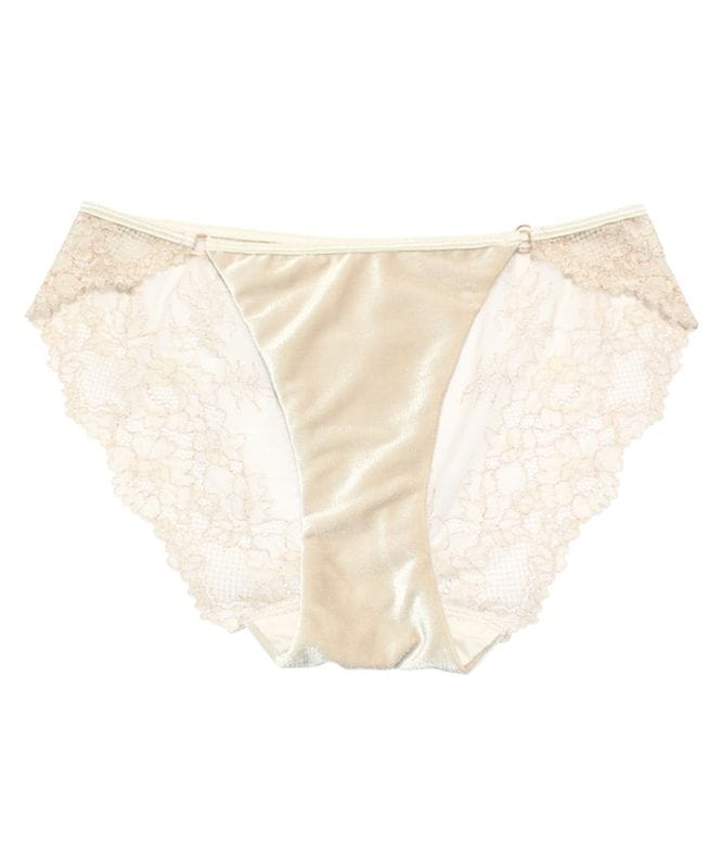 【予約】Forget Me Not ベロア×レースショーツ / Beige