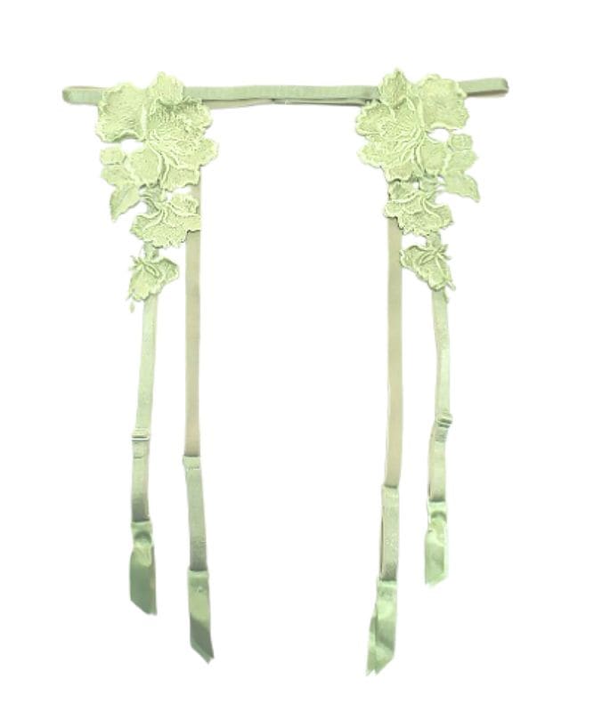 【予約】Eucalyptus モチーフレースガーターベルト / Light Green