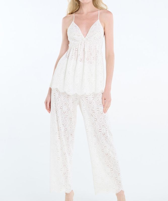 Daphne レースロングパンツセットアップ / Off White