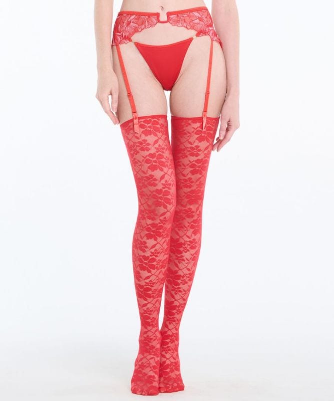 【予約】レースガーターストッキング / Red