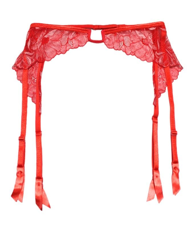 【予約】Champagne Rose レースガーターベルト / Red
