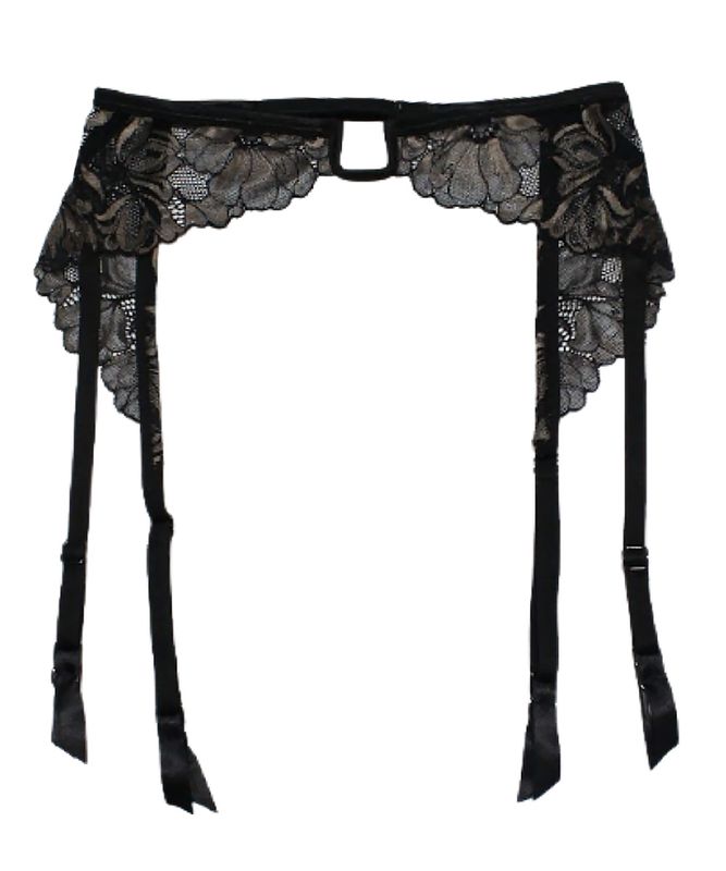 【予約】Champagne Rose レースガーターベルト / Black