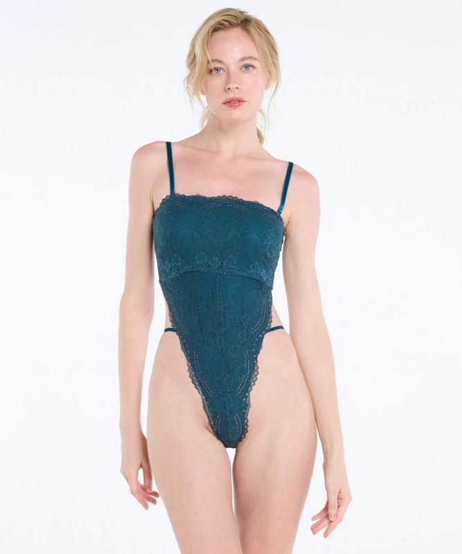 【予約】Amaryllis レースボディスーツ,テディ / Green