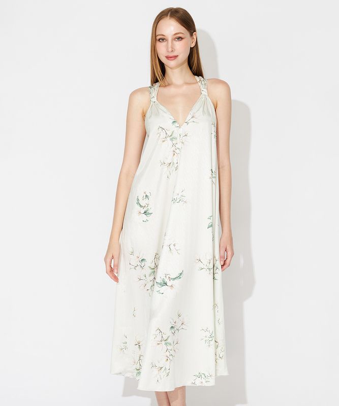 Light Petal  フラワープリントロングドレス / Cream