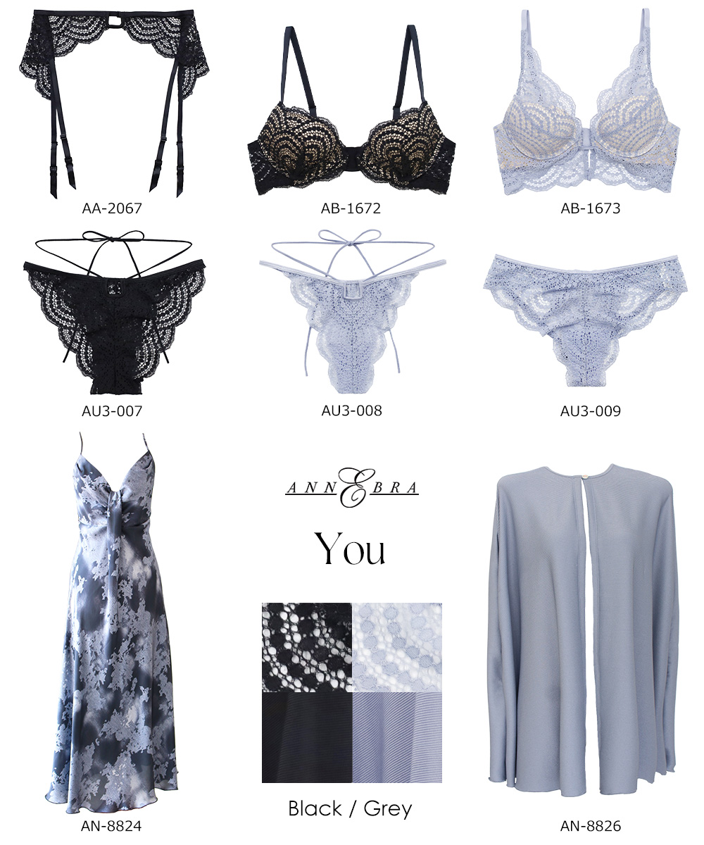 You リブノーカラーガウン / Grey