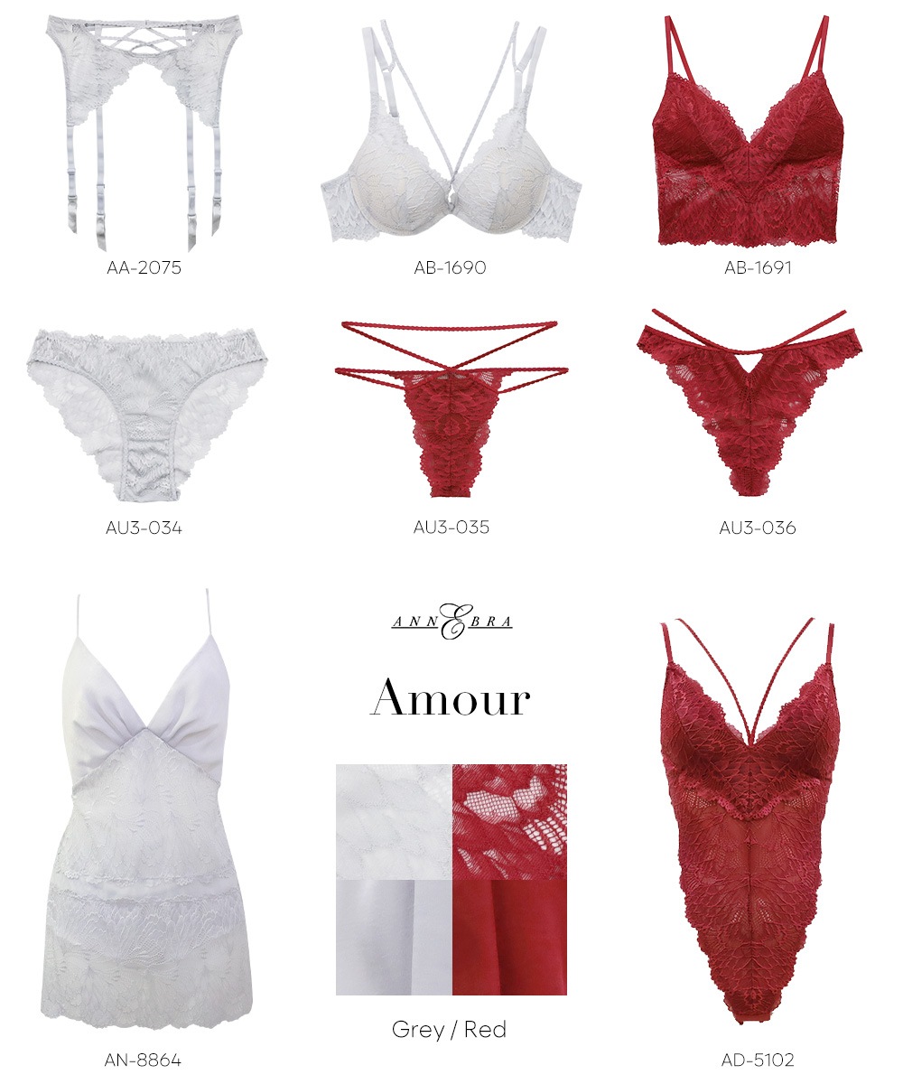 Amour ストリングデザインモールドカップブラジャー / Red