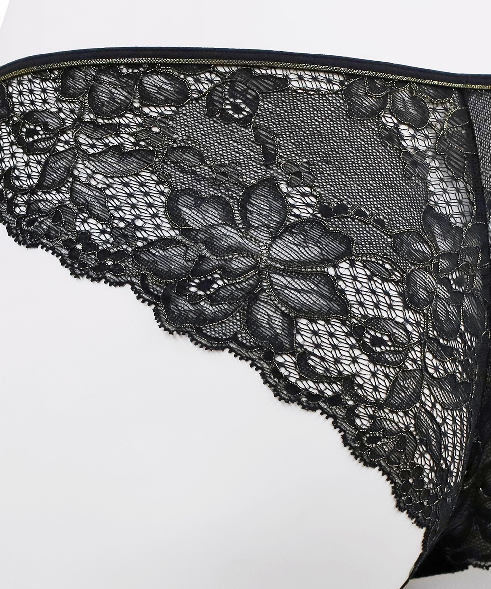 Velvet Sin ベロア×レースショーツ / Black