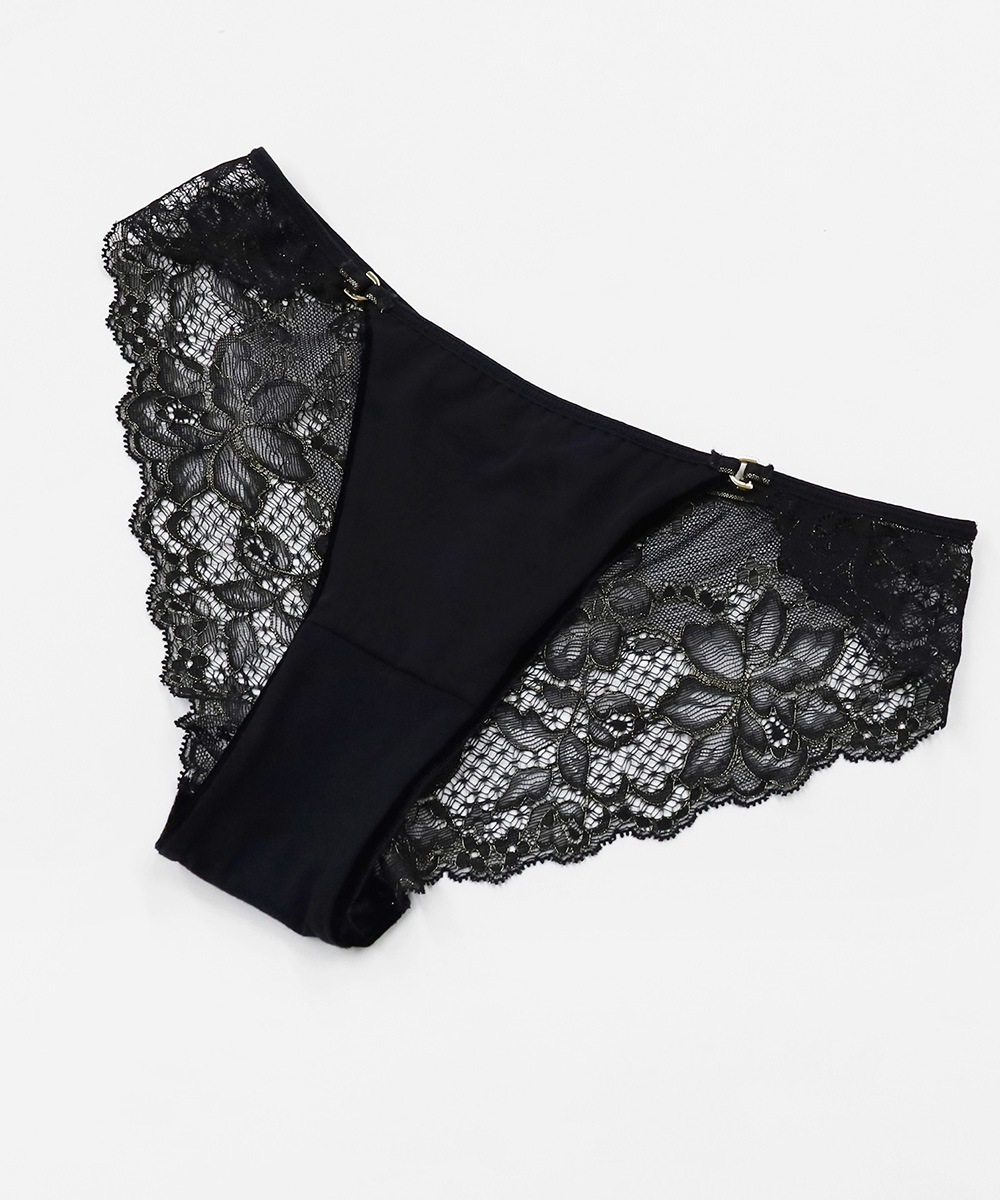 Velvet Sin ベロア×レースショーツ / Black