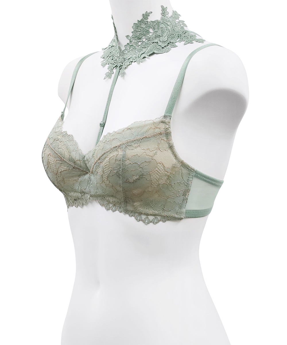 Romance チョーカー付きデコルテメイクブラジャー / Light green
