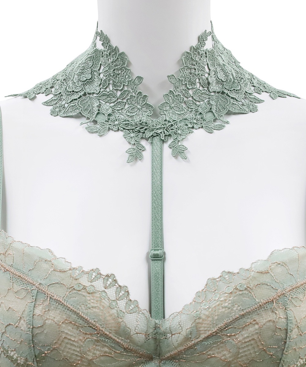 Romance チョーカー付きデコルテメイクブラジャー / Light green