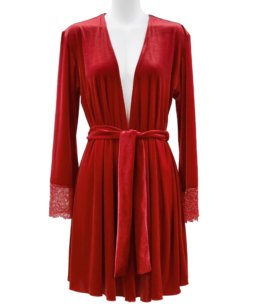 Velvet Sin ベロア×レースガウン / Red