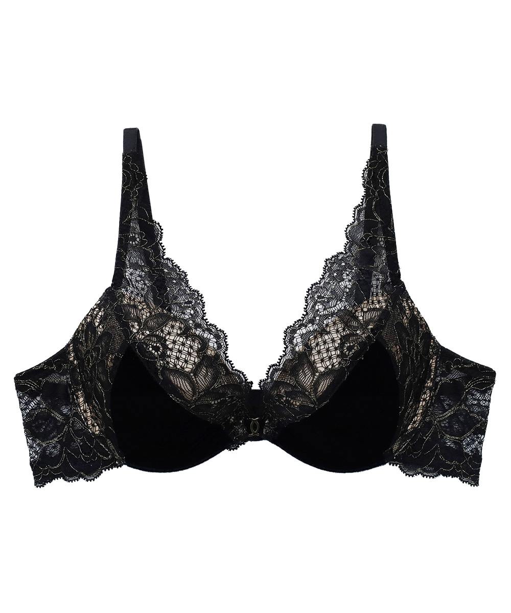 Velvet Sin ベロア×レースモールドカップブラジャー
