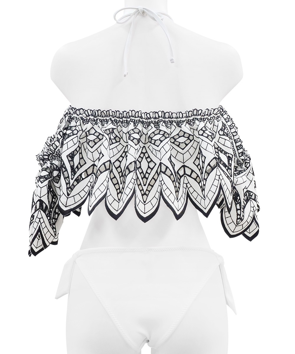 Fleur オフショルレースフリルビキニ