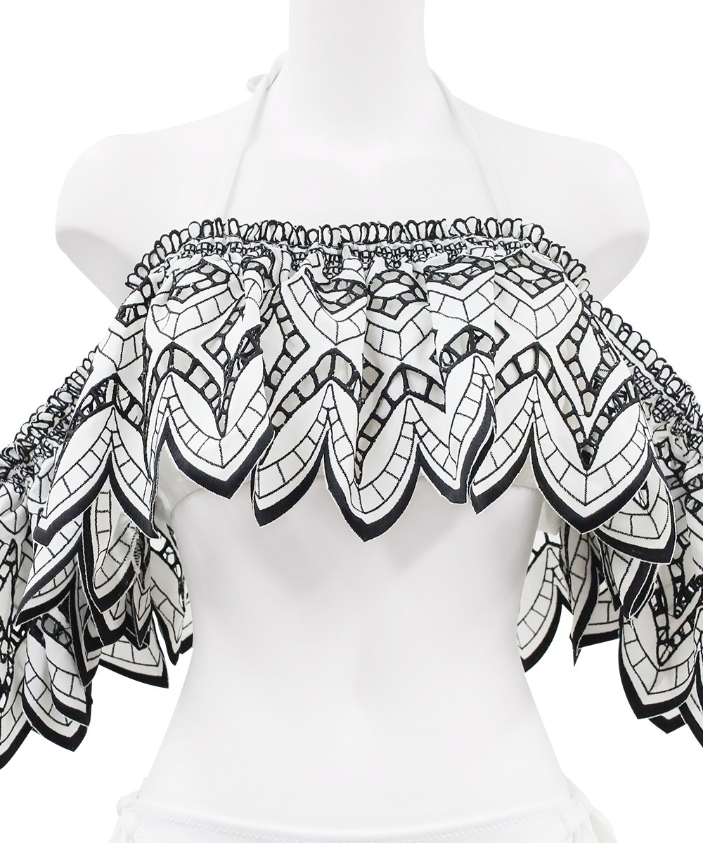 Fleur オフショルレースフリルビキニ