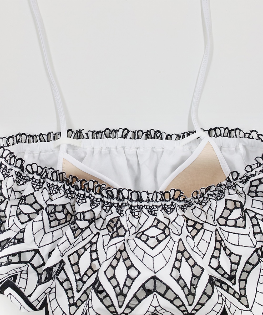 Fleur オフショルレースフリルビキニ