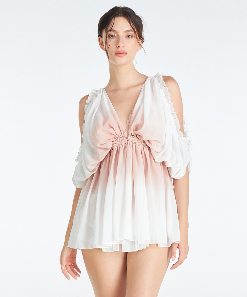 Flourish デザインスリーブグラデーションガウン