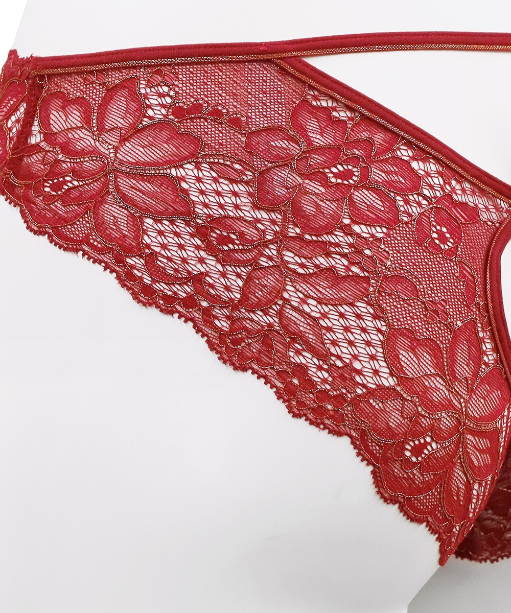 Velvet Sin バックオープンデザインショーツ / Red