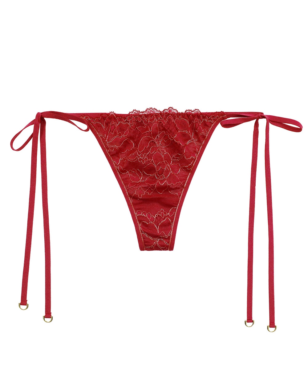 Velvet Sin サイドリボンレースソング / Red