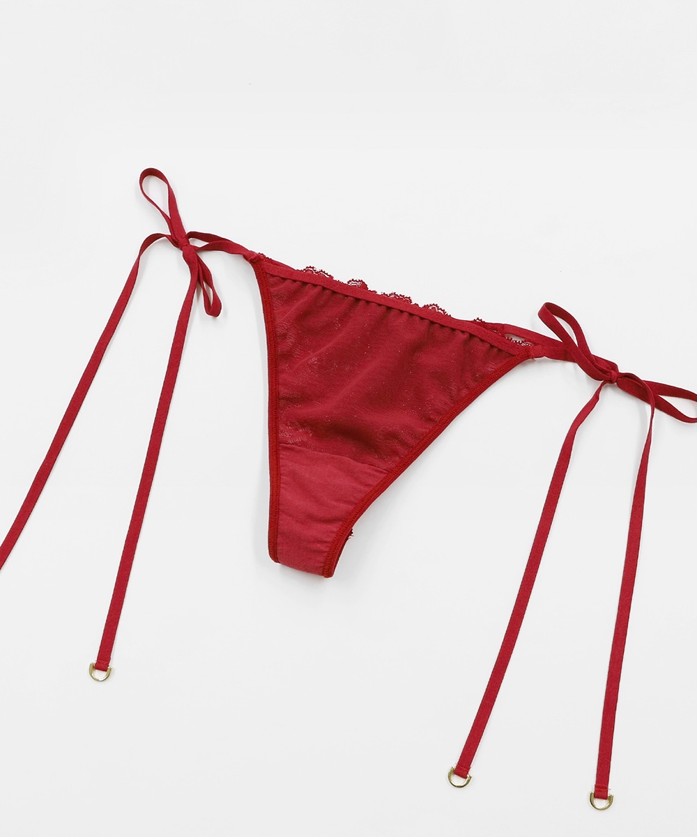 Velvet Sin サイドリボンレースソング / Red