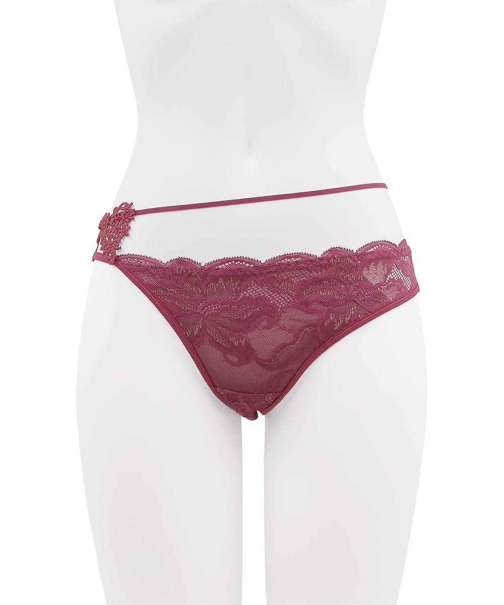 In Your Heart アシンメトリーレースショーツ / Dark Red