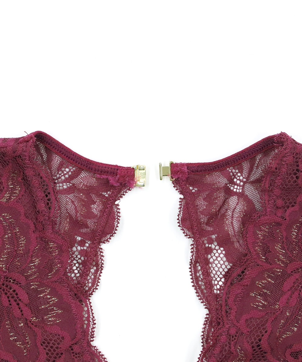 In Your Heart ウエスト切り替えレースボディスーツ,テディ / Navy