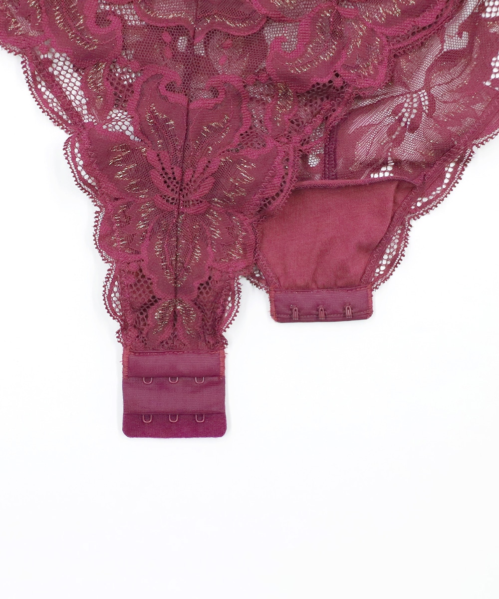 In Your Heart ウエスト切り替えレースボディスーツ,テディ / Navy