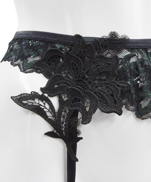 Lily モチーフレースガーターベルト