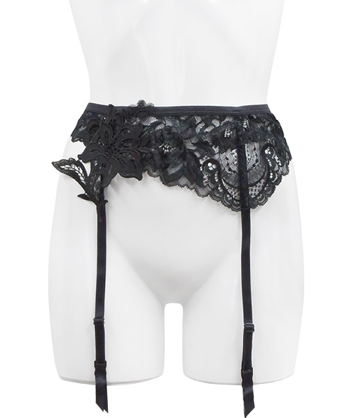 Lily モチーフレースガーターベルト