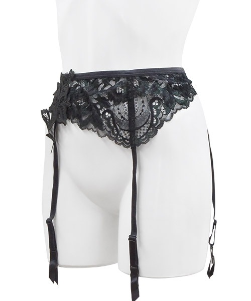 Lily モチーフレースガーターベルト