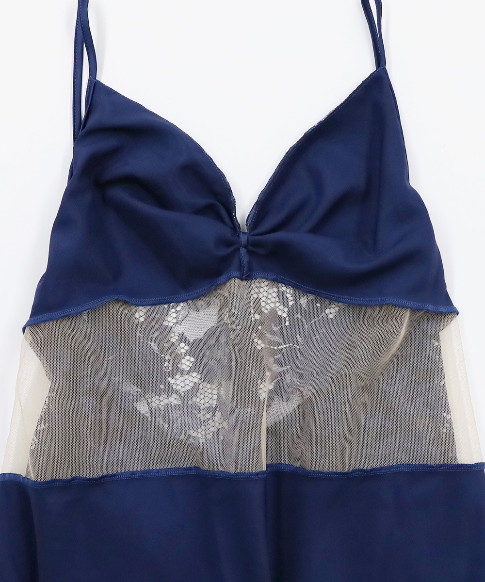 Timeless 総レースロングドレス / Navy