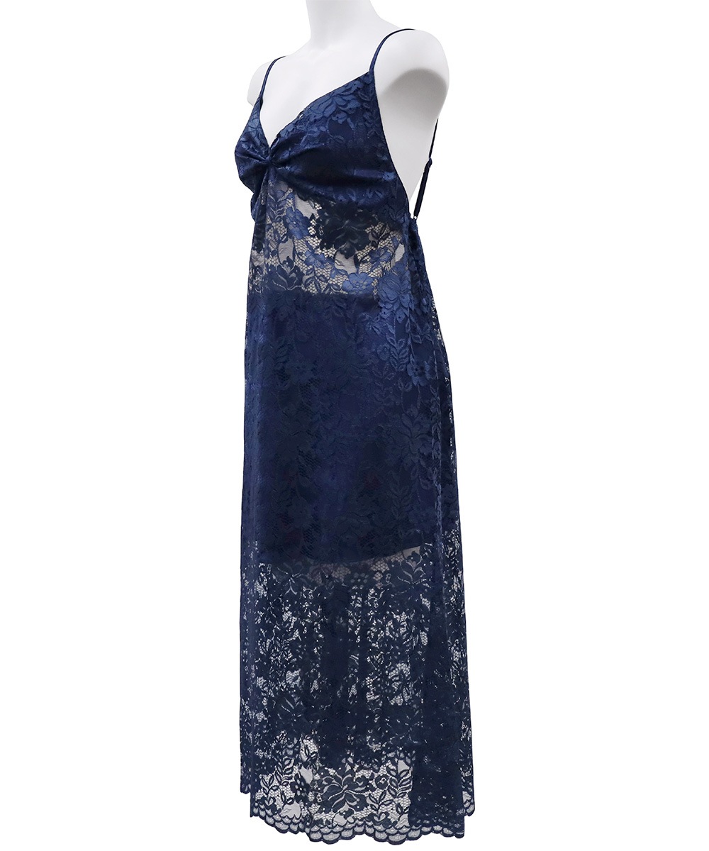 Timeless 総レースロングドレス / Navy