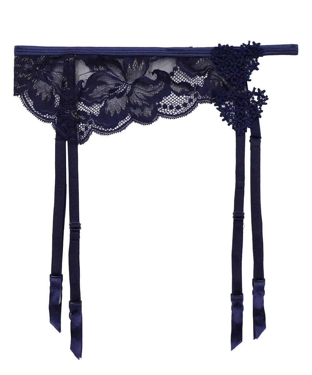 In Your Heart アシンメトリーレースガーターベルト / Navy