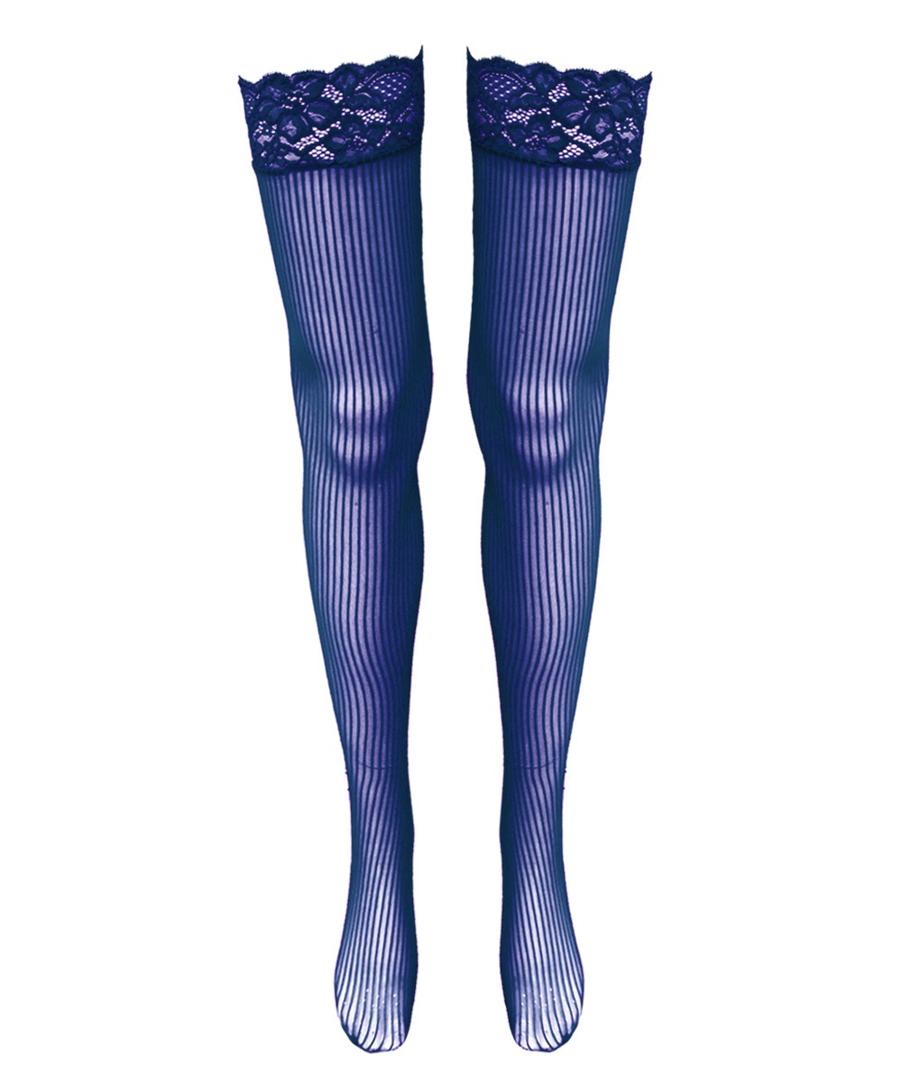 ストライプガーターストッキング / Navy