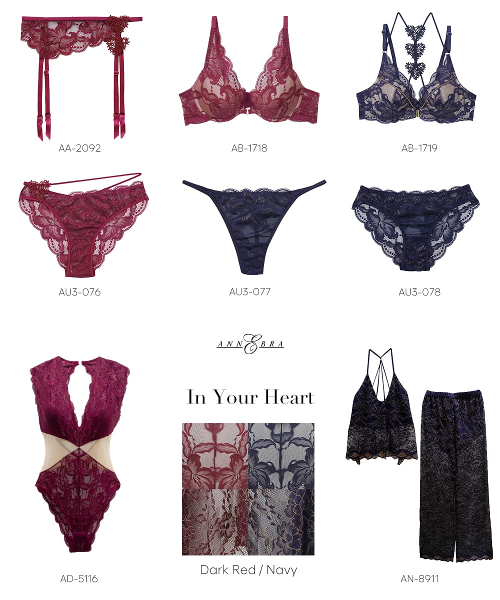 In Your Heart バックデザインフロントホックブラジャー / Navy