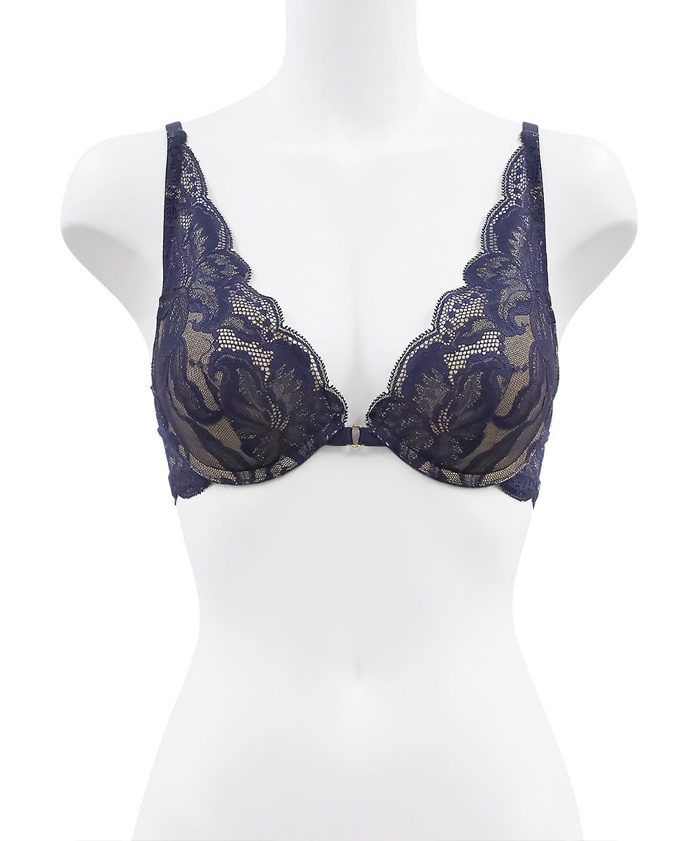 In Your Heart デコルテレースモールドカップブラジャー / Navy