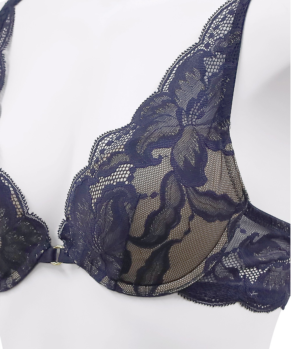 In Your Heart デコルテレースモールドカップブラジャー / Navy