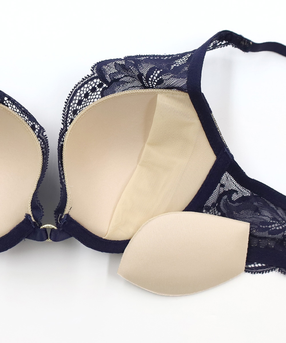 In Your Heart デコルテレースモールドカップブラジャー / Navy