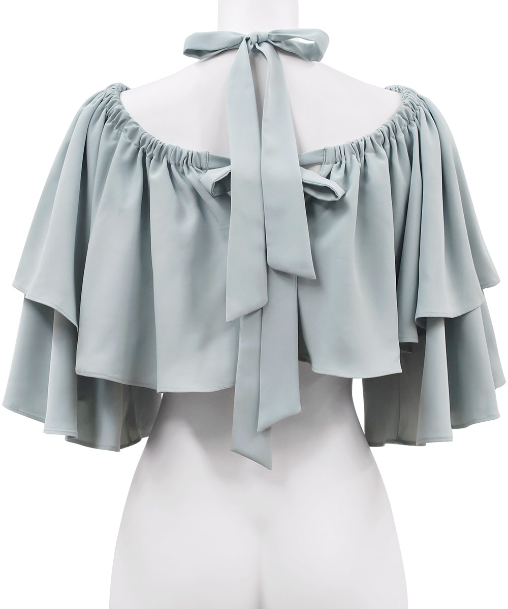 ギャザーフリルオフショルトップス