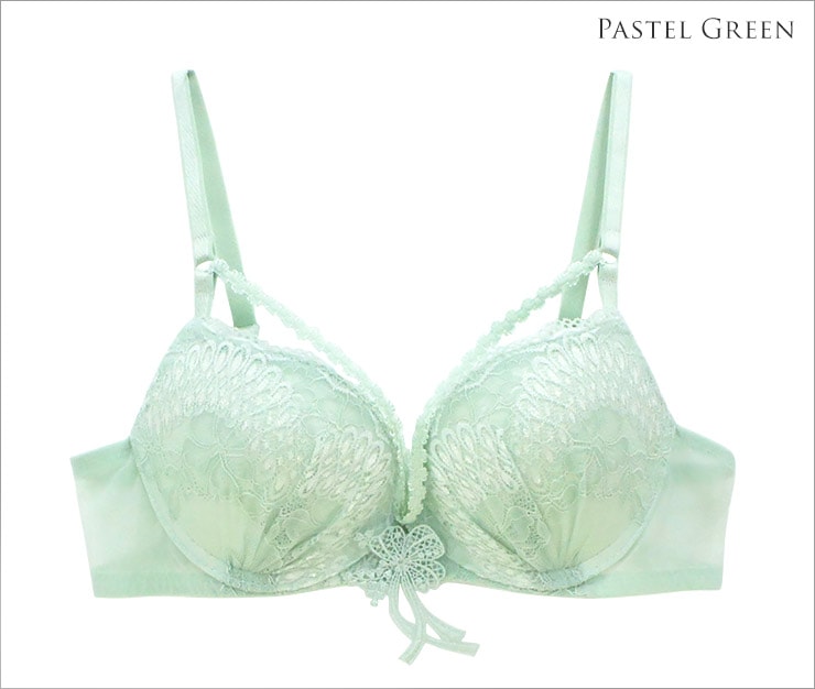 Charming デザイン3/4モールドカップブラジャー / Pastel Green