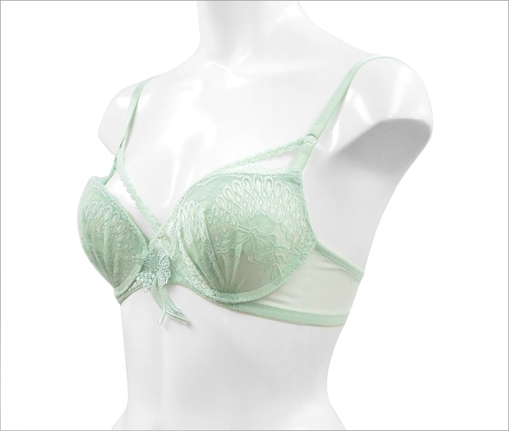 Charming デザイン3/4モールドカップブラジャー / Pastel Green
