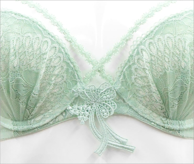 Charming デザイン3/4モールドカップブラジャー / Pastel Green