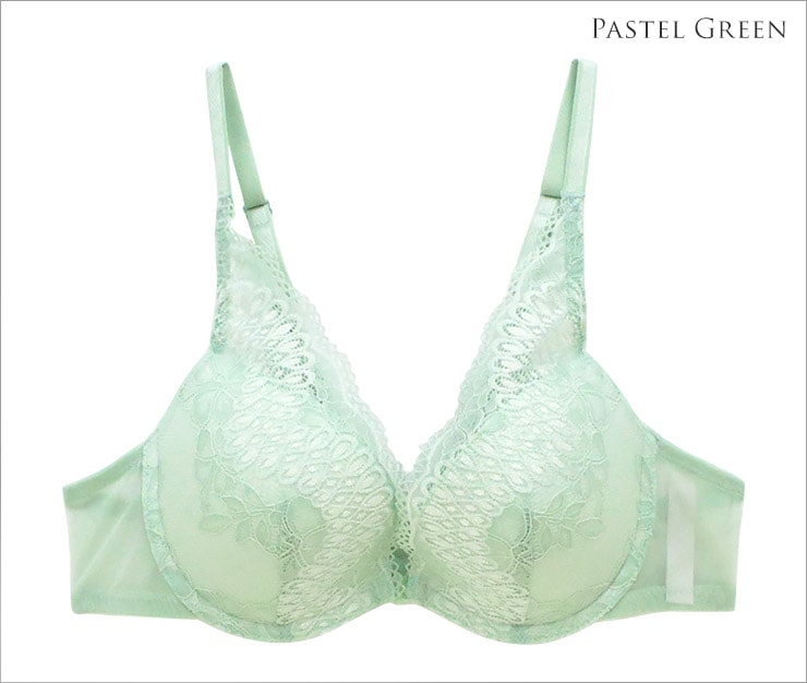 Charming 3/4カップフロントホックブラジャー / Pastel Green