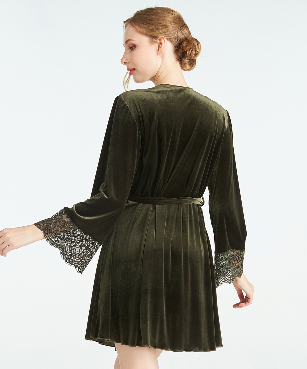 Mystic ベロア×レースガウン