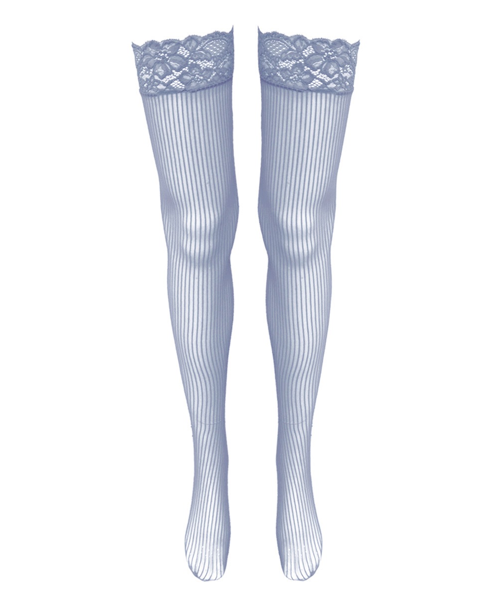 ストライプガーターストッキング / Grey
