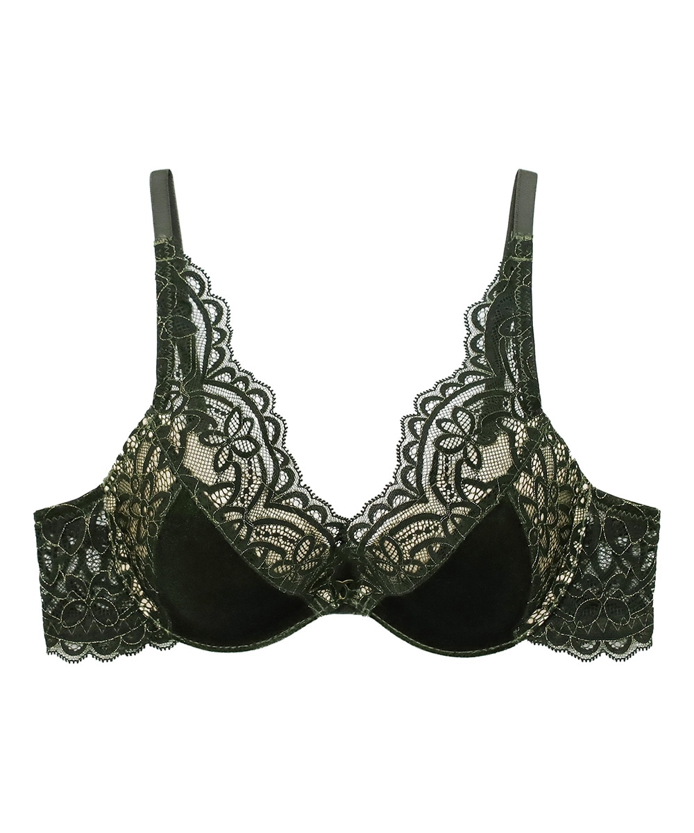 Mystic ベロア×レースモールドカップブラジャー