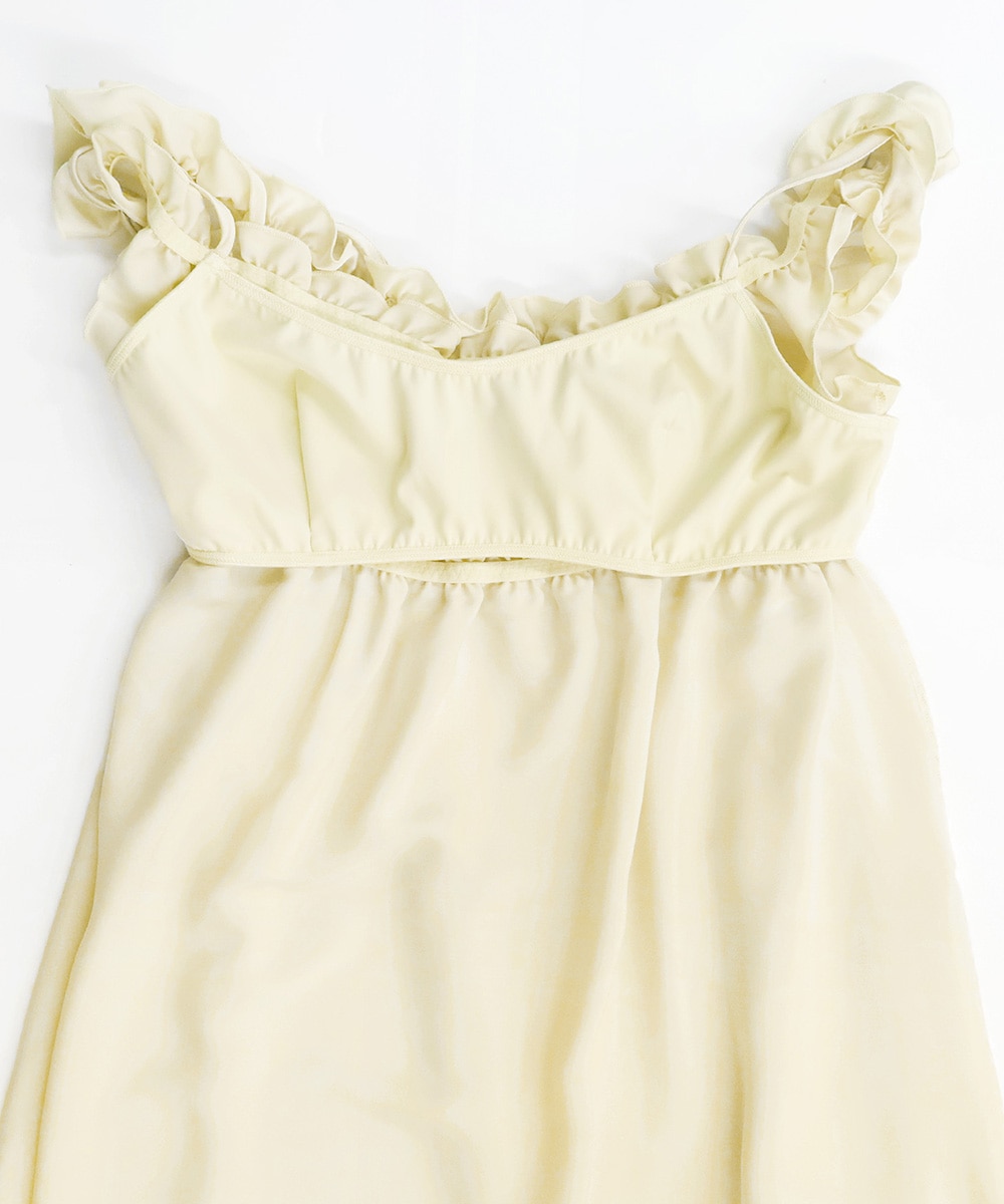 Cafe ギャザーオフショルロングドレス