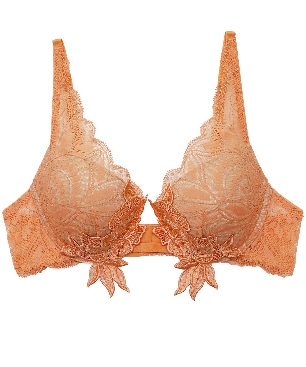 Luxe モチーフレースモールドカップブラジャー / Orange