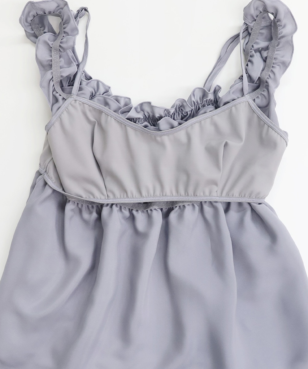 Cafe ギャザーオフショルショートパンツセットアップ / Grey